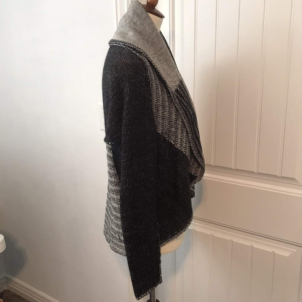 CAbi Medium Wool Blend Open Front Patchwork Cardi… - image 3